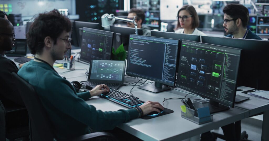 OT Security Folkds working on Terminals